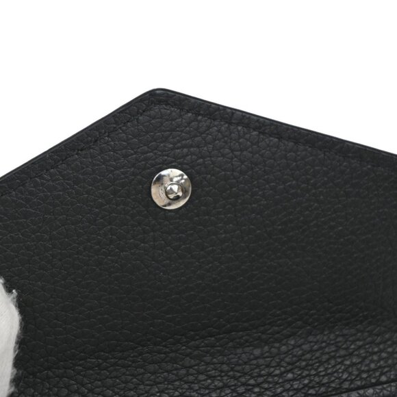 LOUIS VUITTON LV Logo Lock Mini Trifold Wallet Calf Leather Black - Picture 9 of 13